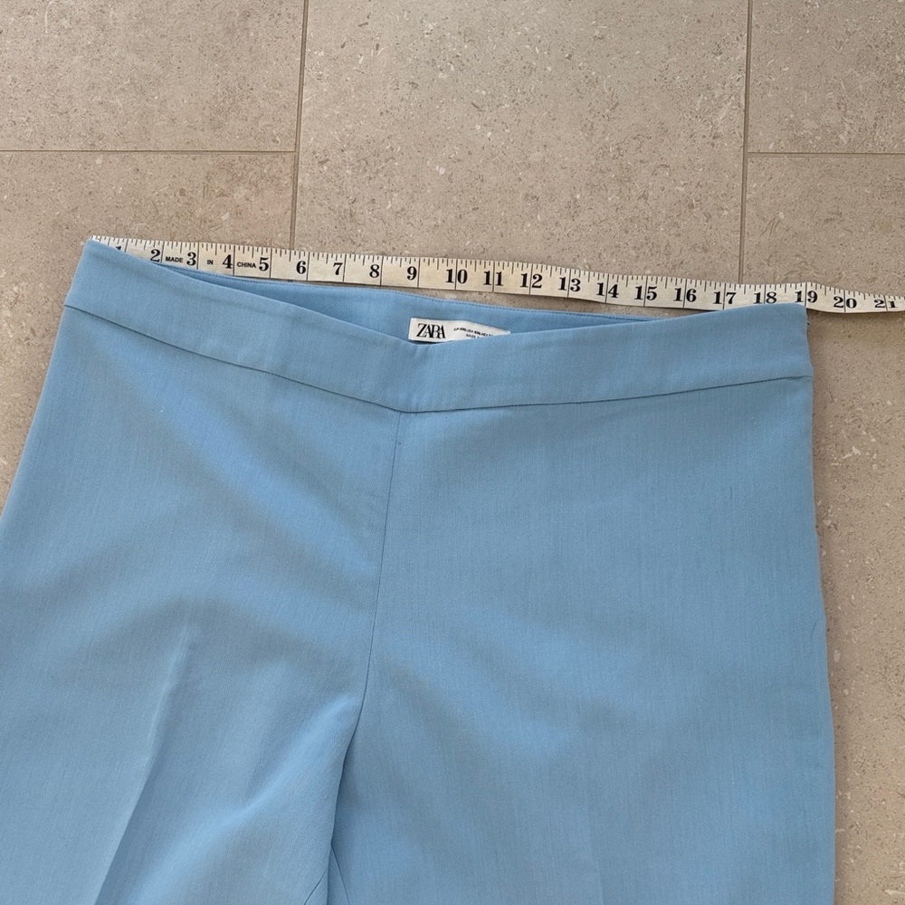 Zara Light Blue Wide-Leg Pants - Picture 2 of 5